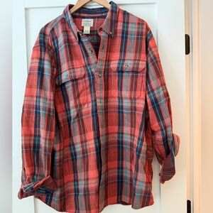 L.L. Bean Men's 1912 Field Flannel Shirt, Slightly Fitted Untucked Fit